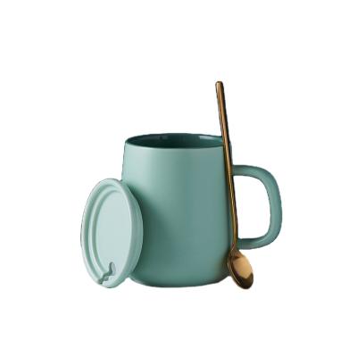 China Viable Direct Deal Frosting Nordic Ceramic Logo OEM Coffee Mug Cup Handle Mug for sale