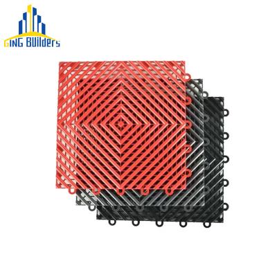 China Gingbuilders Waterproof Wear Resistant Anti-Slip Hot Sale 400*400*18Mm Garage Tiles Interlocking Flooring, Hot Sale Removable Interlocking Garage Tiles for sale