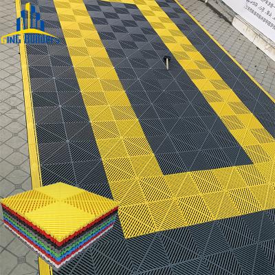 China Gym 8Cm Interlocking Exercise Floor Tiles Dark Gray Grid Puzzle Garage Asssemble Eco-friendly Anti-Slip Flooring 30Cm For Tile for sale