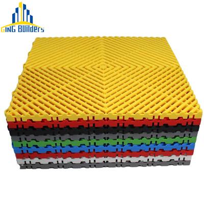 China Anti-slip Bangladesh Price Garden Black 25Mm Carpet Tiles Garage 40X40 PVC Non-Toxic Flooring Flooring Tile For Industrial for sale