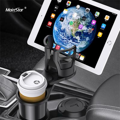 China Anti-scratch 360 Degree Car Seat Water Cup Holder Multifunction Rotatable Two-in-One Car Drink Holder Bracket Water Cup Holder for sale