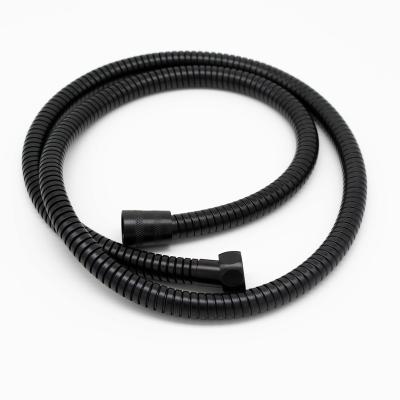 China 1.5m Black Painted Bathroom Shower Hose Stainless Steel Pipe Double Lock Modern for sale