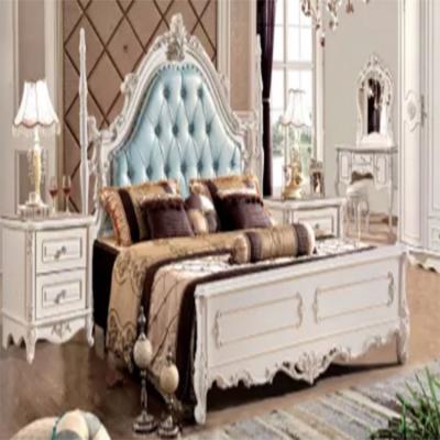 China Europeanbed Modern Net Frame Bed Storage Bedroom Furniture Luxury Solid Wood Nightgown Beds King for sale