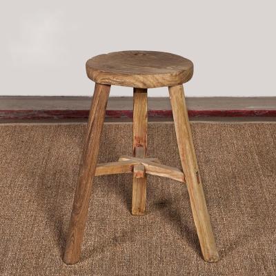 China Stools (Height)Adjustable Simple Chinese Natural Wooden Vintage Elm Round Solid Wood Handmade Wholesale for sale