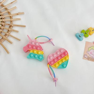 China Factory direct sales of children's toys high quality silicone push bubble unicorn fidgety person bags play for child for sale