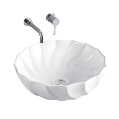 China Modern Supplies Wholesale Modern Ceramic Bathroom Sink Over Counter White Art Basin for sale