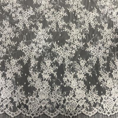 China Sustainable Luxury Handmade Curtain In Embroidery Mesh Lace Fabric Nylon Lace Fabric Wedding Dress for sale