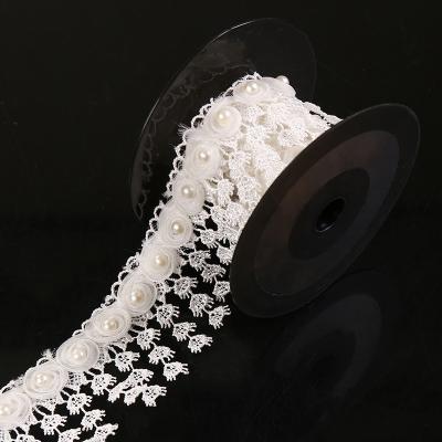 China Other Other White Tassel Braid Pearl Fringe Wholesale Beaded Apparel Lace Trim Trim Lace For Costume for sale