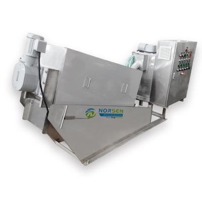 China Factory Dewatering Sludge Treatment Disc Sludge Press Machine With Automatic Polymer Unit for sale