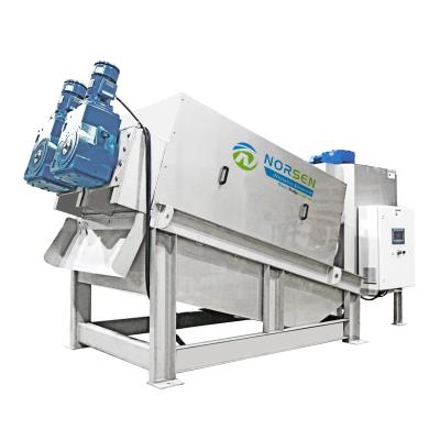 China Hotels Automatic Sludge Screw Press Sludge Dewatering Solid Liquid Separator for sale