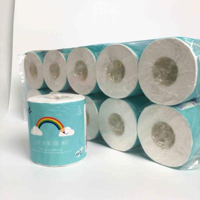 China Eco-friendly soft comfortable recycled virgin soft toilet paper wood pulp hygienico roll papel fabric core bathroom paper good prices for sale