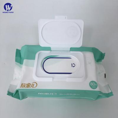 China Convenience 80 pieces of baby wipes stock, safe and convenient, English can be customized packaging wet wipes for sale