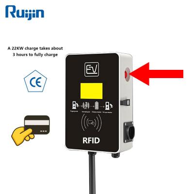 China Wall Mounted EV Car Charging Stations 7kw 11kw 22kw 16a 32a Fast Type Wifi - 2 Wallbox For Electric Vehicle EV Charger RJ-OB203 for sale