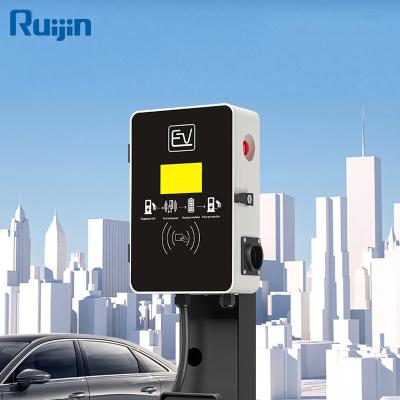 China Wallbox 22kw EV Level 2 Charging Station Wall Charger 32A Wall Mount EV Fast Charger RJ-EU-22KW for sale