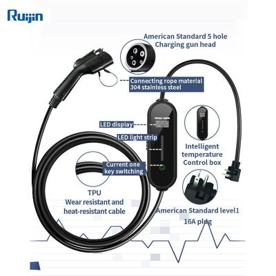 China Household Gun Electric Car Charger Charging Anti-Leak, Storage Battery Charger Upgrade Electric Car Smart Portable Charger 6A RJ for sale