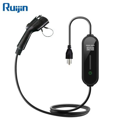 China 16a/3.3kw household portable charging gun, intelligent display reservation function charger, four-speed leak-proof and flame RJ for sale