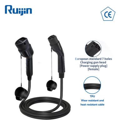 China Wholesale EV Charging Station 7kw Level 2 EV Charging Station Wall Charger 32A Gun Stack Fast Dual Head Extension Cable RJ for sale