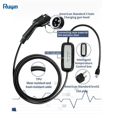 China New User Friendly Household 16A 3.3KW EV Power Electric Vehicle Charger with RJ-EU-3.3KW Indicator for sale