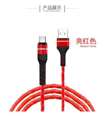 China Fast Charging USB Cable Charger 3A Nylon Braided Mobile Phone Type-C Type C Cable USB Data Mobile Phone Cable For iPhone for sale