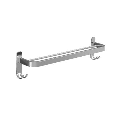 China Fashion Bath Towel Rack SUS 304 Stainless Steel Bathroom Hand Towel Rack 2-Bar Bathroom Shelf for sale