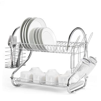 China Factory Sustainable Supply Iron-Plated Over The Sink Storage Shelf Display Kitchen Dish Drying Rack for sale