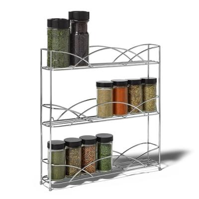 China Amazon Hot Selling 3-Tier Counter Spice Rack Kitchen Stand Sustainable Closet Storage Organizer for sale