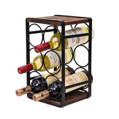 China Amazon Hot Selling 3 Tier Freestanding Wine Rack Freestanding 6 Bottle Wine Rack Metal Wine Rack for sale