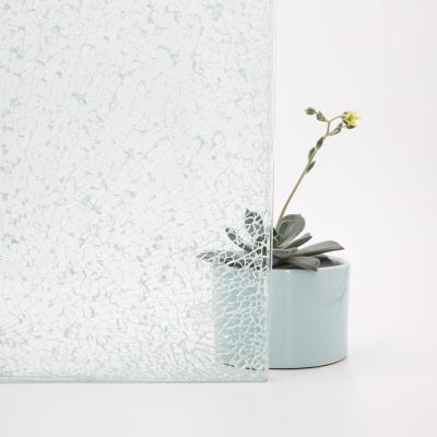 China Clear yard 4mm nashiji mistlite can flower patterned glass for window for sale