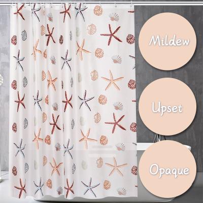 China Durable Heavy Duty Fabric Waffle Weave Shower Curtains Hotel Quality Bathroom Shower Curtains With Hook for sale