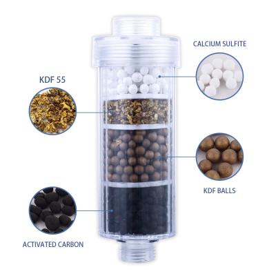 China Remove Chlorine New Design Replaceable Multistage Activated Carbon KDF Shower Removing Filter for sale