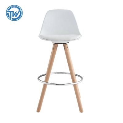 China DC-6072YB Topwell modern European popular wooden bar stools plastic with footrest bar stool chair for snack bar for sale