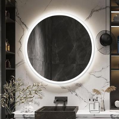 China Customized Smart Multi-Function Wall Mounted Round Square Round Mirror Simple LED Fogproof Makeup Mirror for Bathroom Bedroom Hotel Living Room for sale