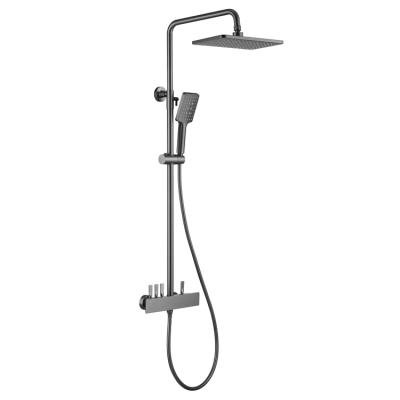 China With Slide Bar China Design New Brass Waterfull Rain Shower Set Wall Mounted 3 Function Shower Mixer Set for sale