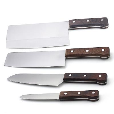 China Sustainable 4PCS kitchen knife set with rosewood handle for sale