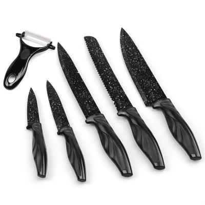 China Sustainable 7pcs Household Kitchen Color Knife Set With Acrylic Base for sale