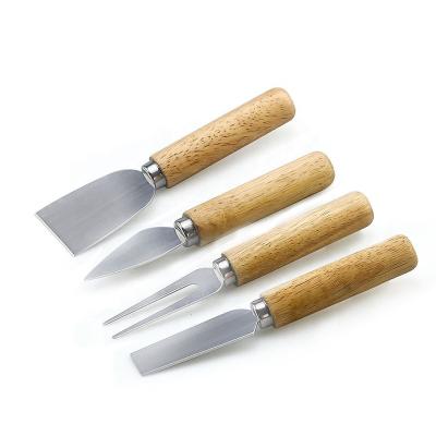 China Sustainable Household Cheese Knife Set With Wooden Handle for sale