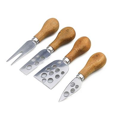 China Sustainable Acacia Handle 4pcs Cheese Cutting Knife Set for sale