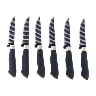 China Workable 6pcs Wave Shape Blade Steak Knife Set for sale