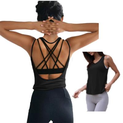 China New Arrival Summer Breathable Workout Tops Sexy Sports Backless Gym Running Backless Yoga Shirts Yoga Quick Dry Tank Tops For Women for sale