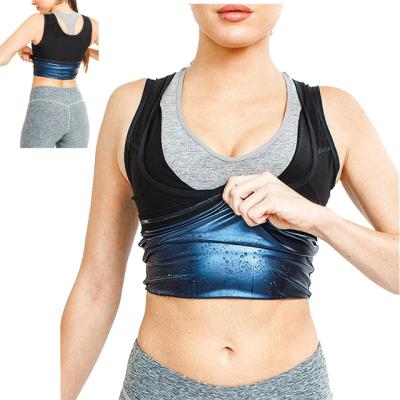 China Wholesale Antibacterial Women's Sweat Suit Workout Premium Tank Tops Slimming Polymer Waist Trainer Sauna Sweat Shaper Vest for sale