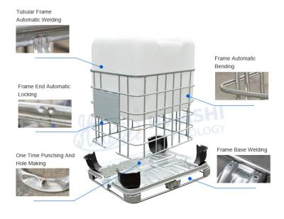 China IBC Cage Frame Hole Making Machine IBC Tote Automatic Welded Wire Mesh Machine for sale