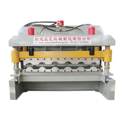 China Old Building Material Shops Steel Tile Roll Corrugated Metal Roofing Sheet Roll Forming Making Machine for sale