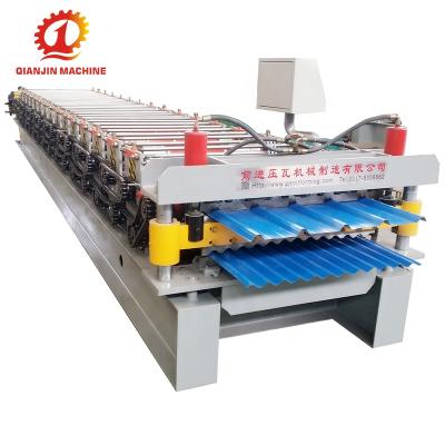 China Building Material Shops Double Layer Metal Roof Panel Roll Forming Machine Rolling Sheet Forming Machine for sale