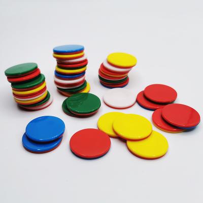 China China New Arrival Cheap Price Mix Color 25mm Plastic Game Coins Plastic Token Coins Printed Numbers for sale