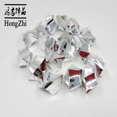 China Hongzhi Indoor Factory Wholesale Plating Acrylic Beads Silver Acrylic Nuggets Plastic Beads For Party Home Decor for sale