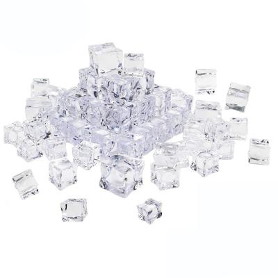 China Hongzhi Disposable Clear Acrylic Ice Cubes Fit Acrylic Crystal Ice Cubes Display For Home Decoration Wedding Centerpiece Vase Fillers for sale