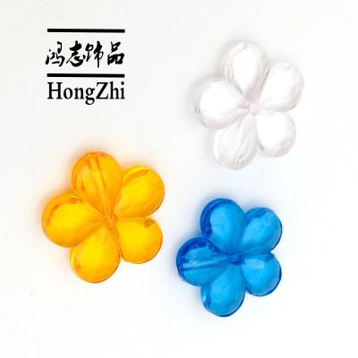 China Home Decor Hongzhi Transparent Acrylic Beads With Hole Factory Flower Wholesale Acrylic Beads For Jewelry Making for sale