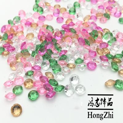 China Hongzhi Diamond Factory Wholesale Table Scatter Diamond Beads Indoor Acrylic Plastic Vase Fillers For Decoration Wedding for sale