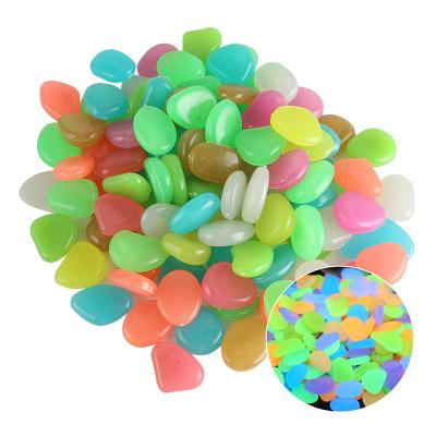 China 230PCS Glow in the Drak Glow in Dark Pebbles Wholesale Luminous Stone Cobblestone Shape Stone Glow in the Dark Pebbles Stone for Wedding Display for sale