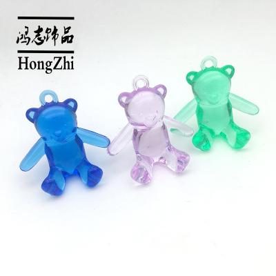 China Home Decor Hongzhi Transparent Acrylic Beads Factory Wholesale Customize Cartoon Bear Beads Plastic Beads Bulk For Kid Party Toy for sale